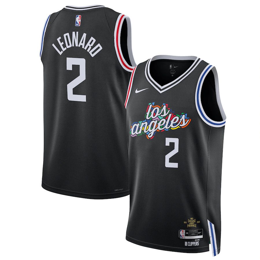 Men Los Angeles Clippers #2 Kawhi Leonard Nike Black City Edition 2022-23 Swingman NBA Jersey->los angeles clippers->NBA Jersey